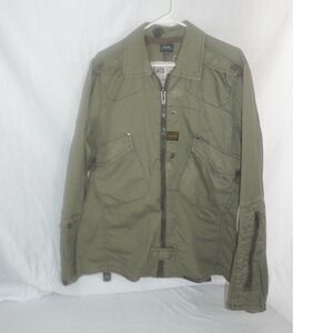 G-Star Raw GS  Womens L Army Green Military Cargo Field Utility  Cotton Jacket